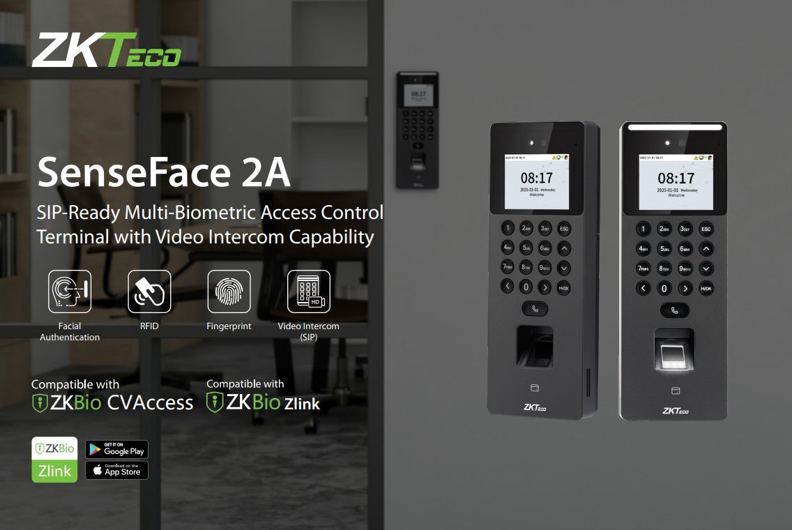 Control de Aceceso ZKTeco SenseFace 2A, Standalone IP, Reconocimiento facial